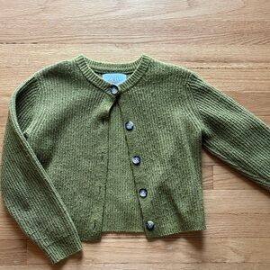 Zara Kids Olive Button-Up Sweater
